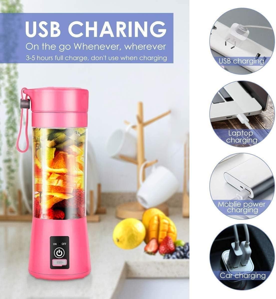 Charge N Blend - Portable 6 Blade USB Juicer (380 ml)