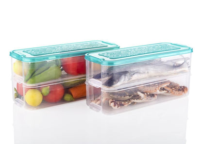 2 Layer Interlocking Fridge Container