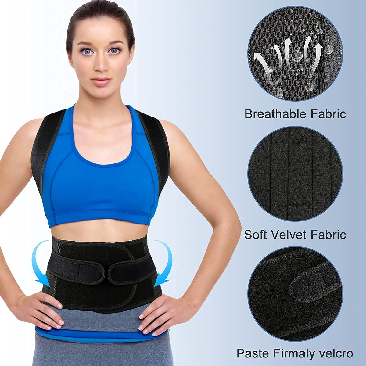 Back & Abdomen Support Pain Relief Posture Corrector Belt