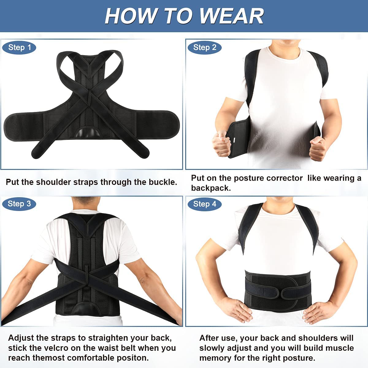 Back & Abdomen Support Pain Relief Posture Corrector Belt