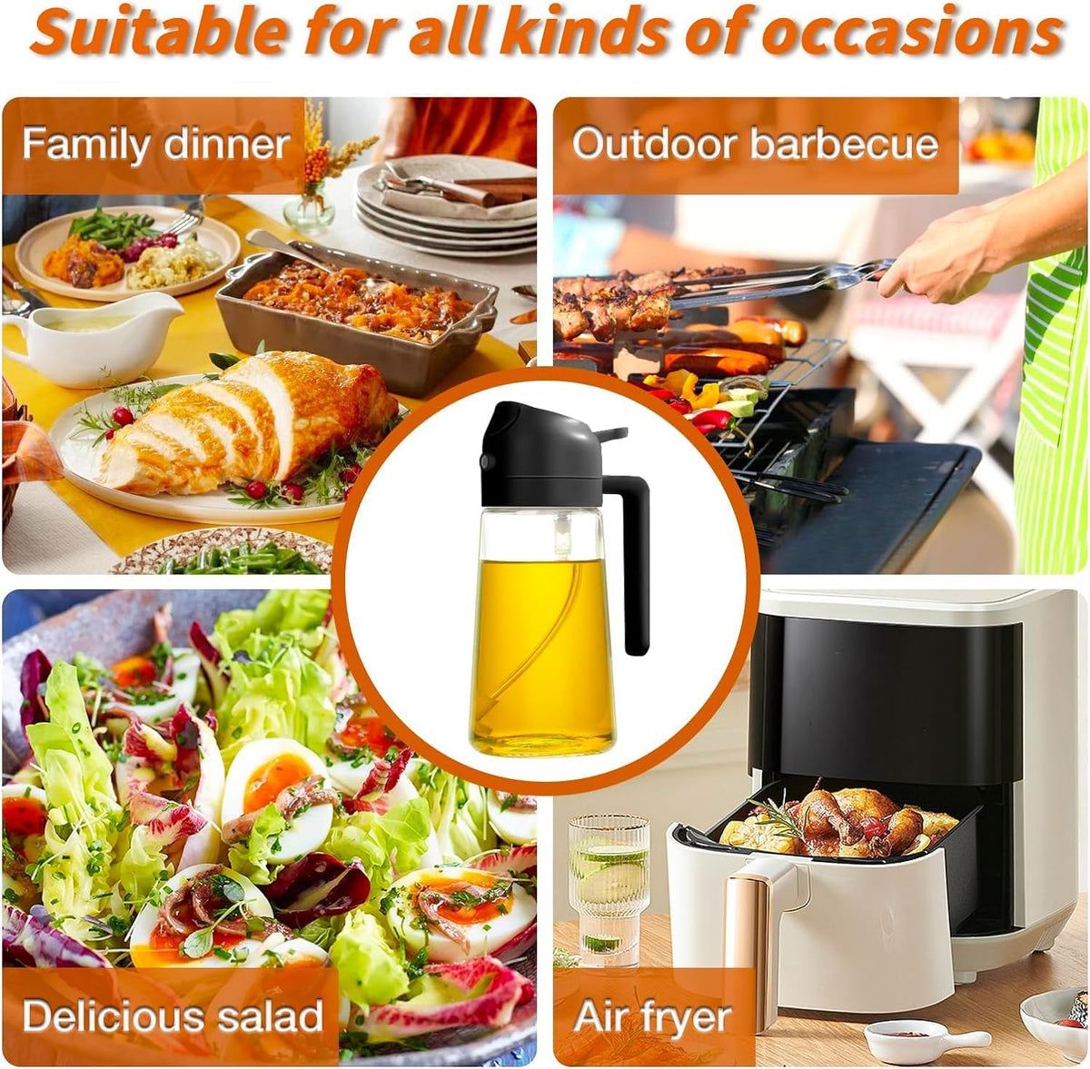 2 in 1 Glass Oil Dispenser 500ml