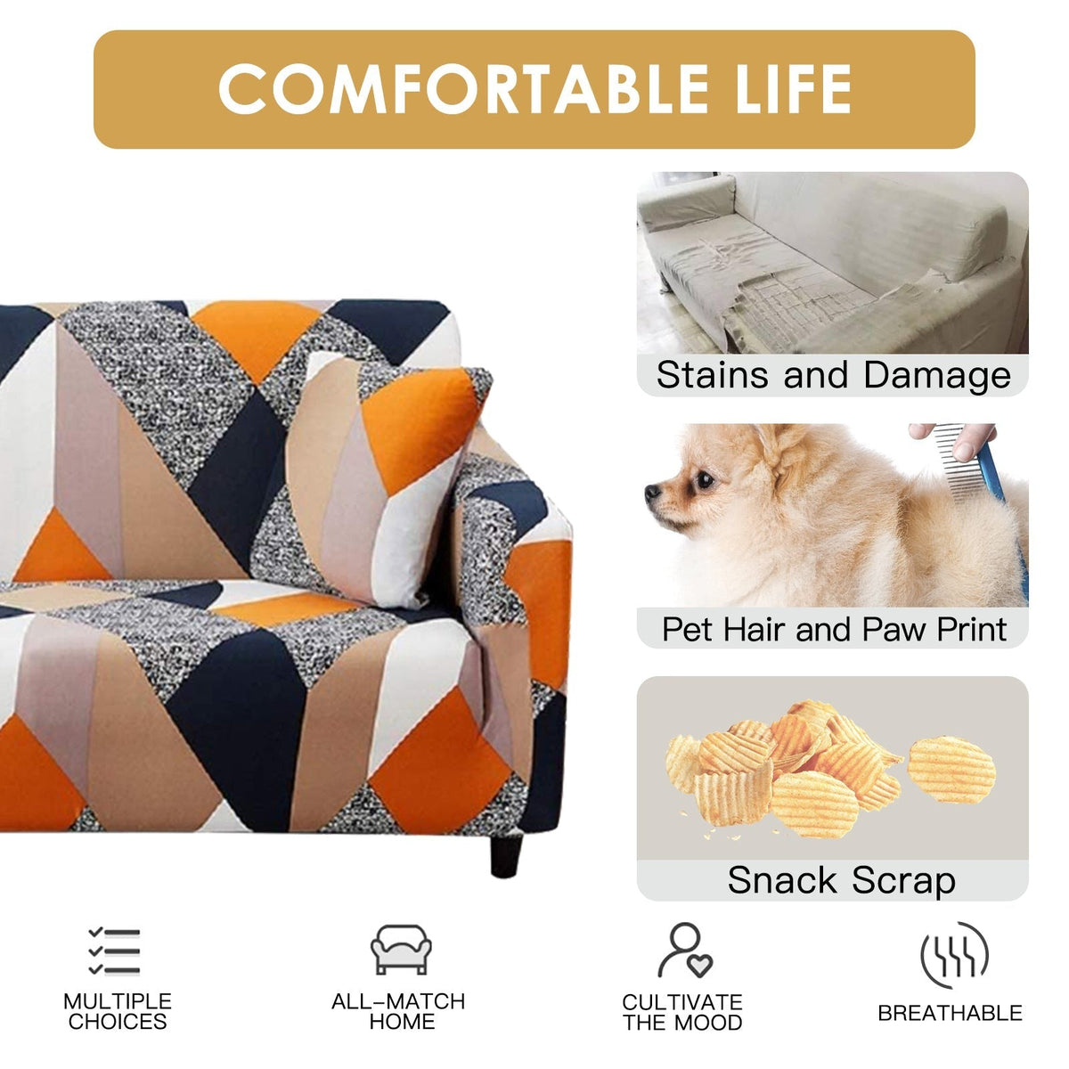 Elastic Fitted Sofa Covers - (3+1+1) Seater Sofa |🔥FLAT 50% SAVINGS🔥